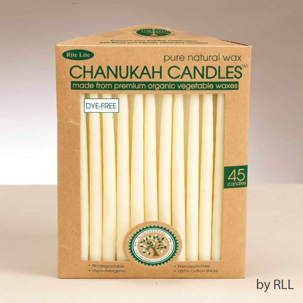 C-23-IN2 Chanukah Candles-Organic Vegetable Wax, Ivory – Pack of 6