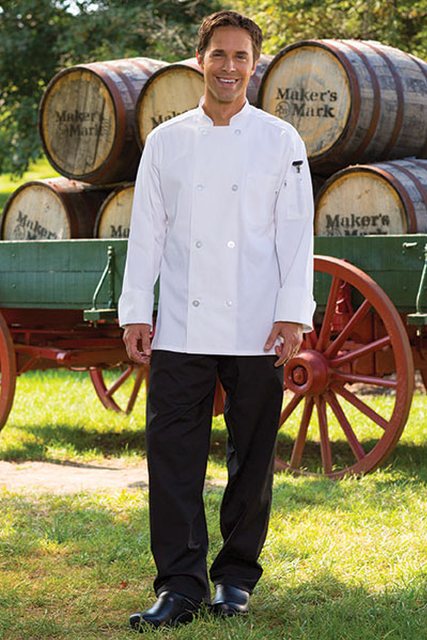 Classic Basic Baggy Chef Pant with 3'' Elastic Waist in Black - XLarge