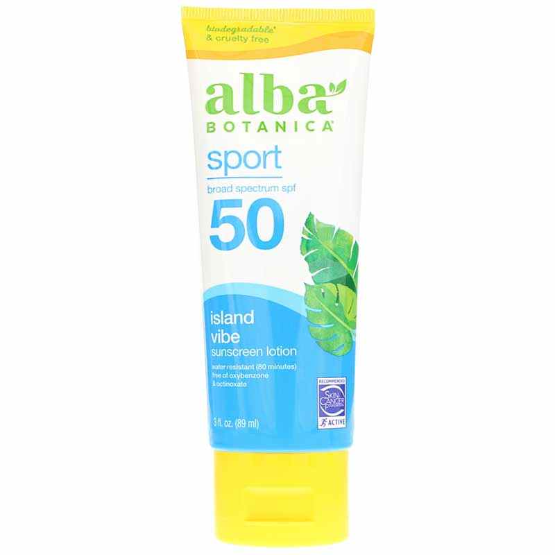 Alba Botanica Sport Sunscreen Fragrance Free SPF 45 4 Oz
