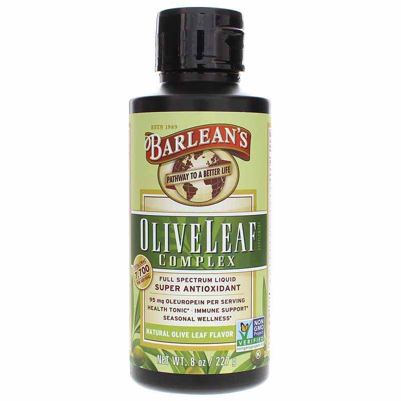 Barleans Organic Oils Olive Leaf Complex Liquid Natural 8 Oz