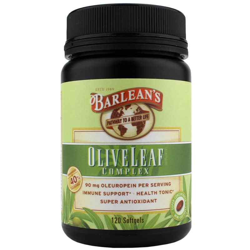 Barleans Organic Oils Olive Leaf Complex Softgels 120 Softgels