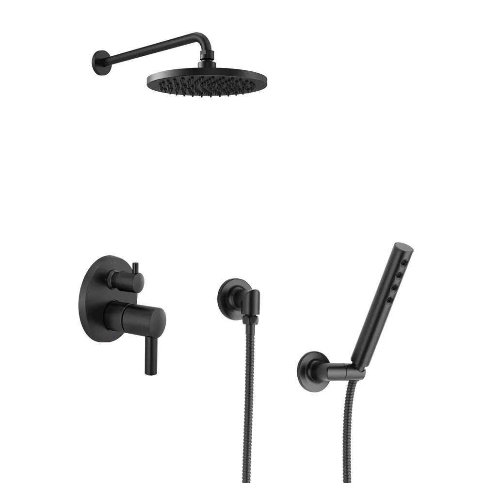 Brizo Jason WU Shower Set with 8" Wall Mount Rainhead, Handheld, and Shower trim with diverter in Matte Black