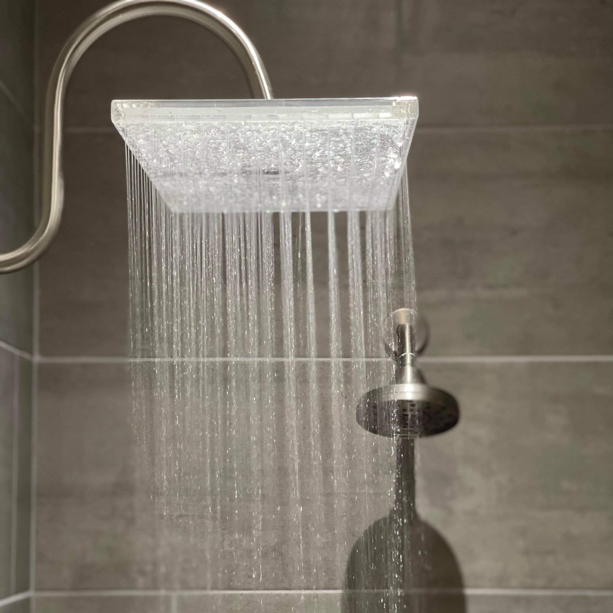 Clear Shower XL Crystal Clear Rainfall Shower Head in Clear - Large Xl