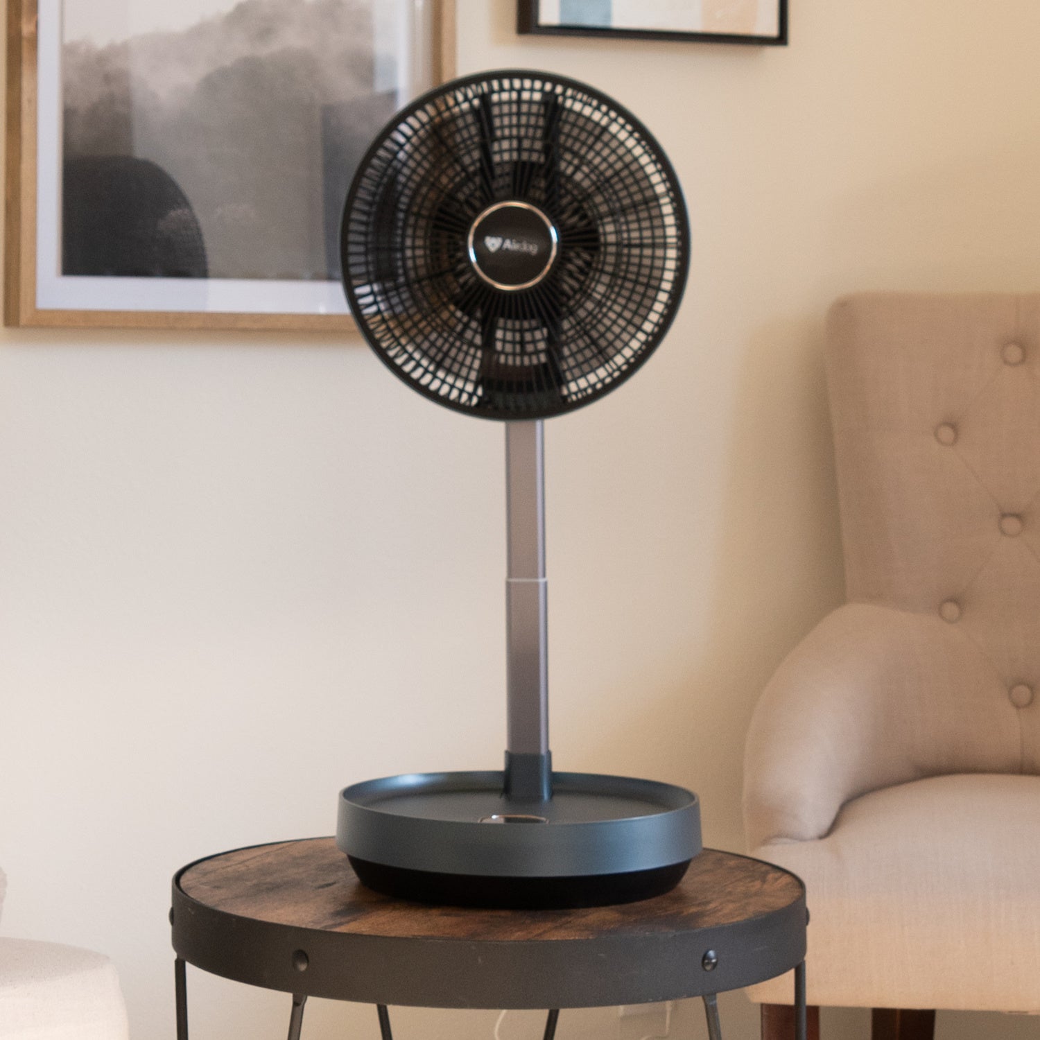 EcoInventions Airdog Battery Powered Folding Fan in Black