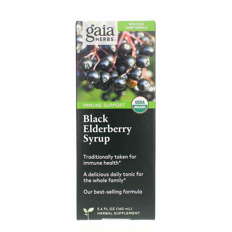 Gaia Herbs Black Elderberry Syrup Highly Concentrated 5.4 Oz