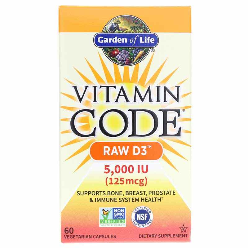 Garden of Life Vitamin Code Raw D3 5000 IU (125mcg) 60 Capsules