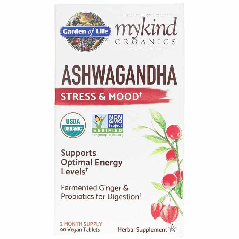 Garden of Life mykind Organics Ashwagandha Stress & Mood 60 Veg Tablets
