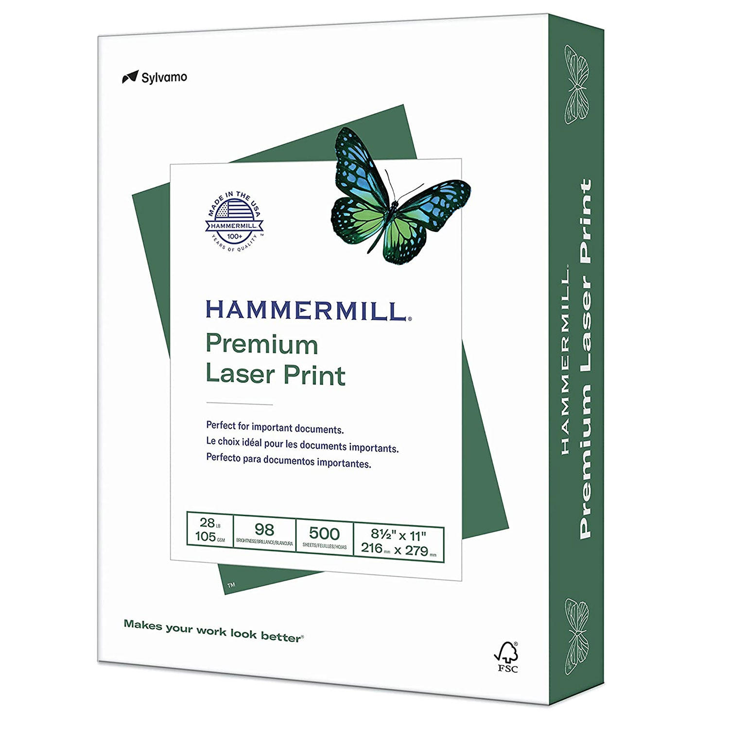Hammermill - Laser Print Paper, 28lb, 98 Bright, 8-1/2 x 11' - Ream