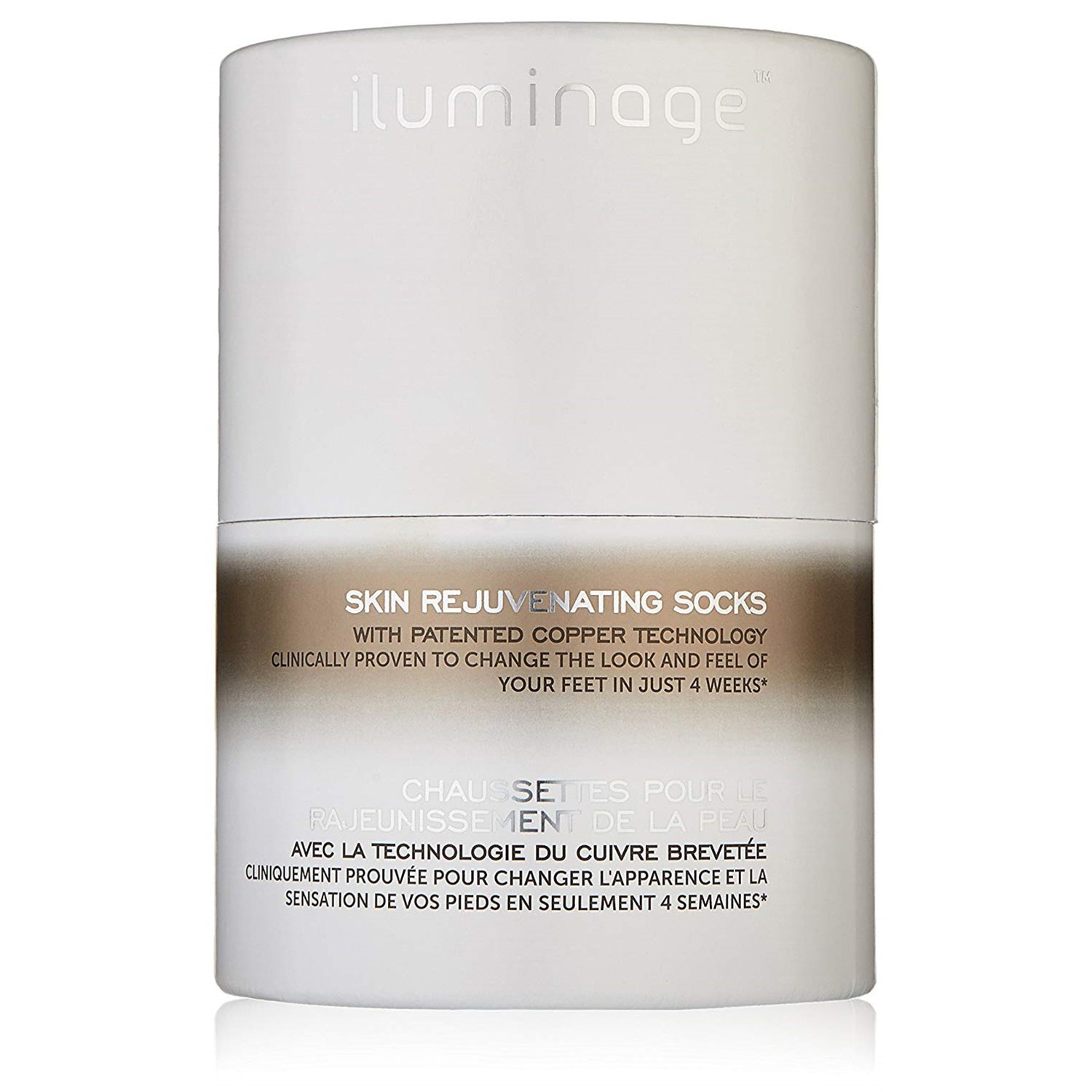 MMP Solutions iluminage Skin Rejuvenating Socks w/ Anti-Aging Copper Technology in Black, Size S/M