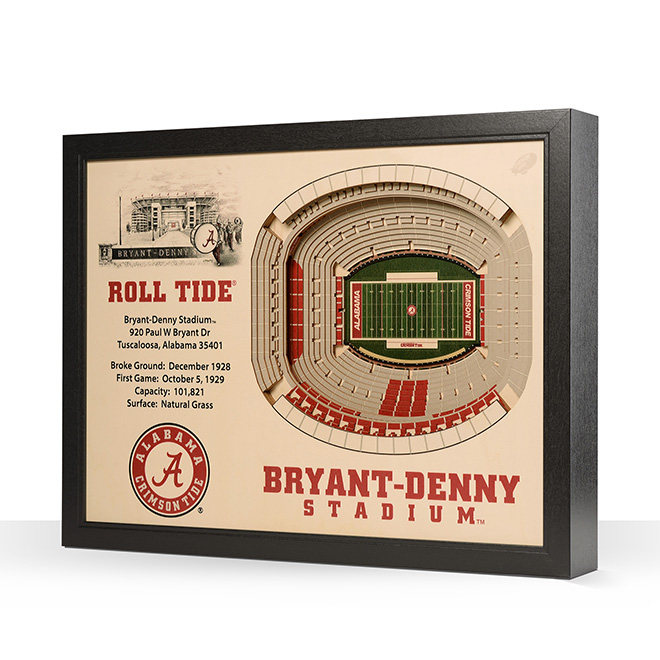 NCAA 3D Stadium Wall Art - Alabama Crimson Tide