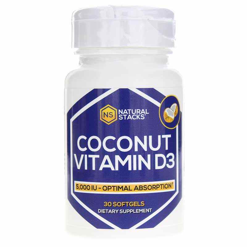Natural Stacks Vitamin D3 5000 IU with Organic Coconut Oil 90 Softgels