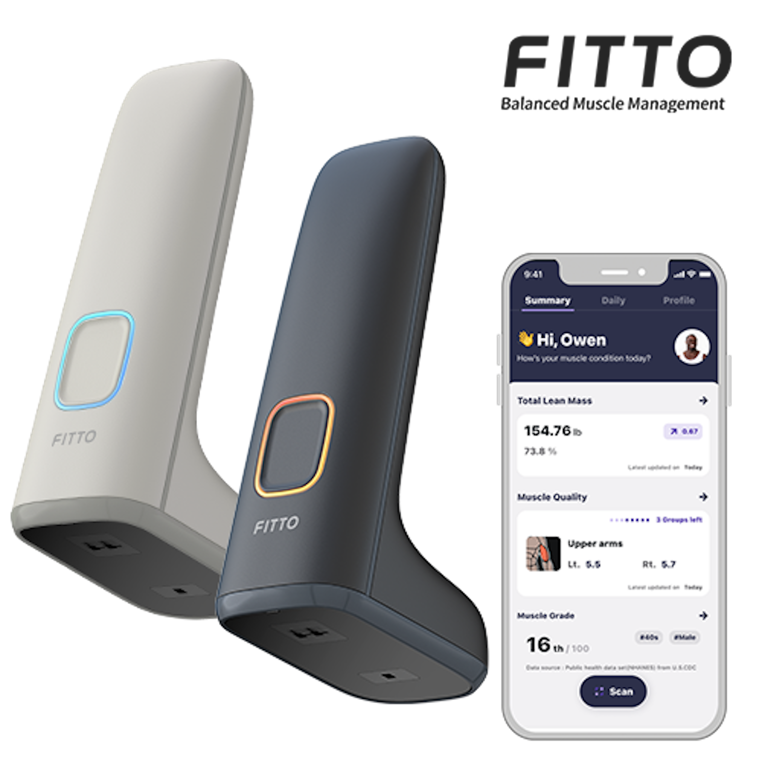 Olive Healthcare FITTO Data-driven Muscle Management Device in Sable