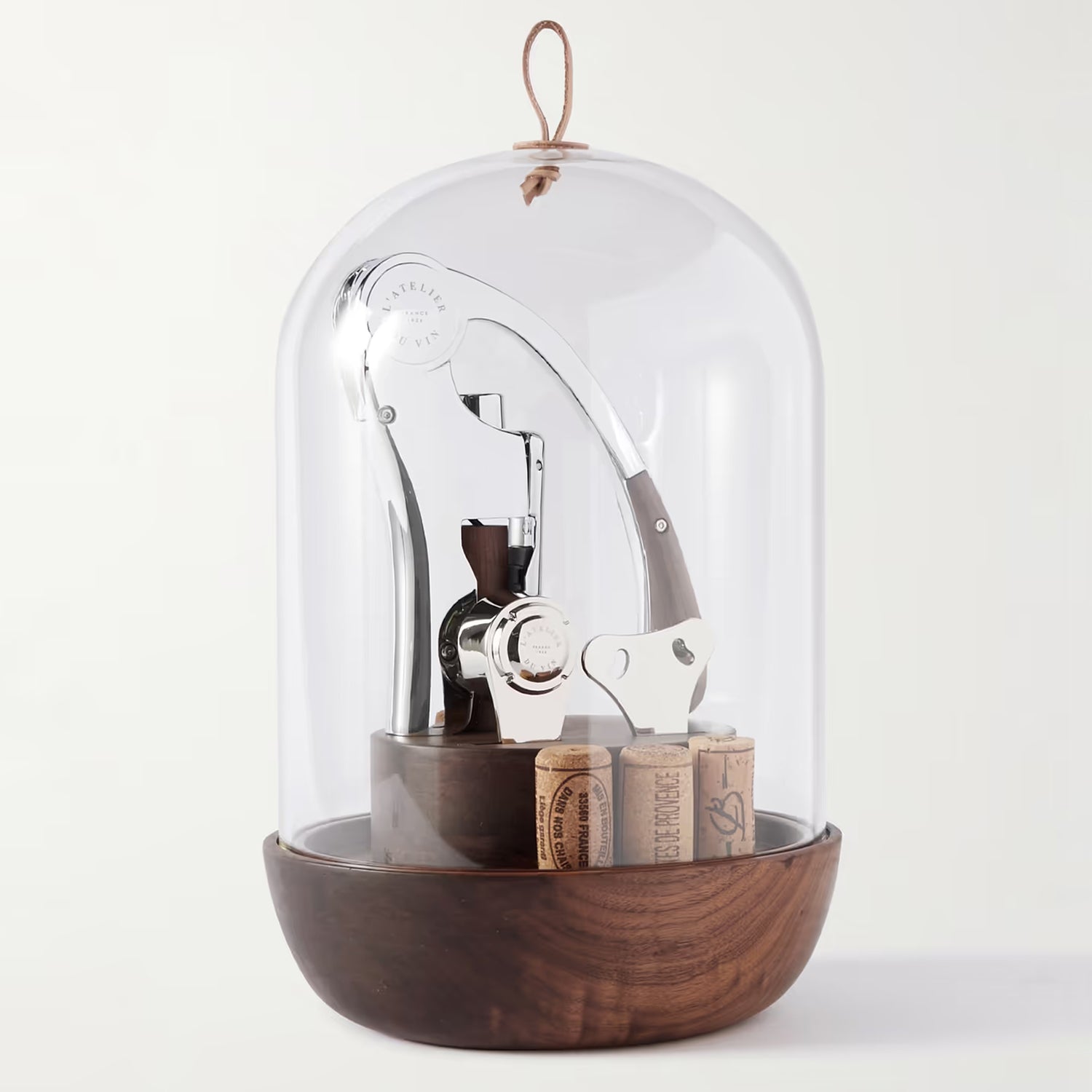 SANBRI L'Atelier du Vin - Oeno Motion Groom Walnut Wood, Glass and Steel Corkscrew Set