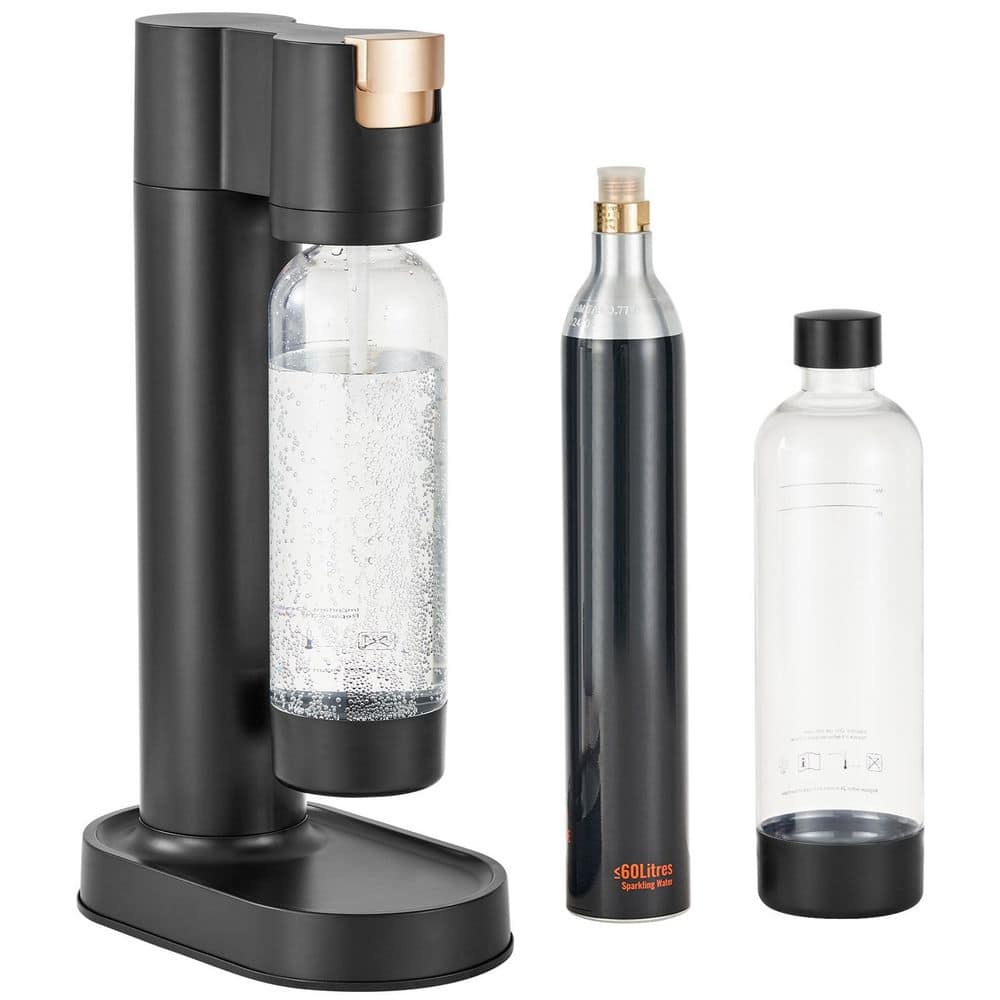 Sparkling Water Maker, Soda Maker Machine for Home Carbonating, Seltzer Water Starter Kit with 2 BPA-free 1L PET Bottles