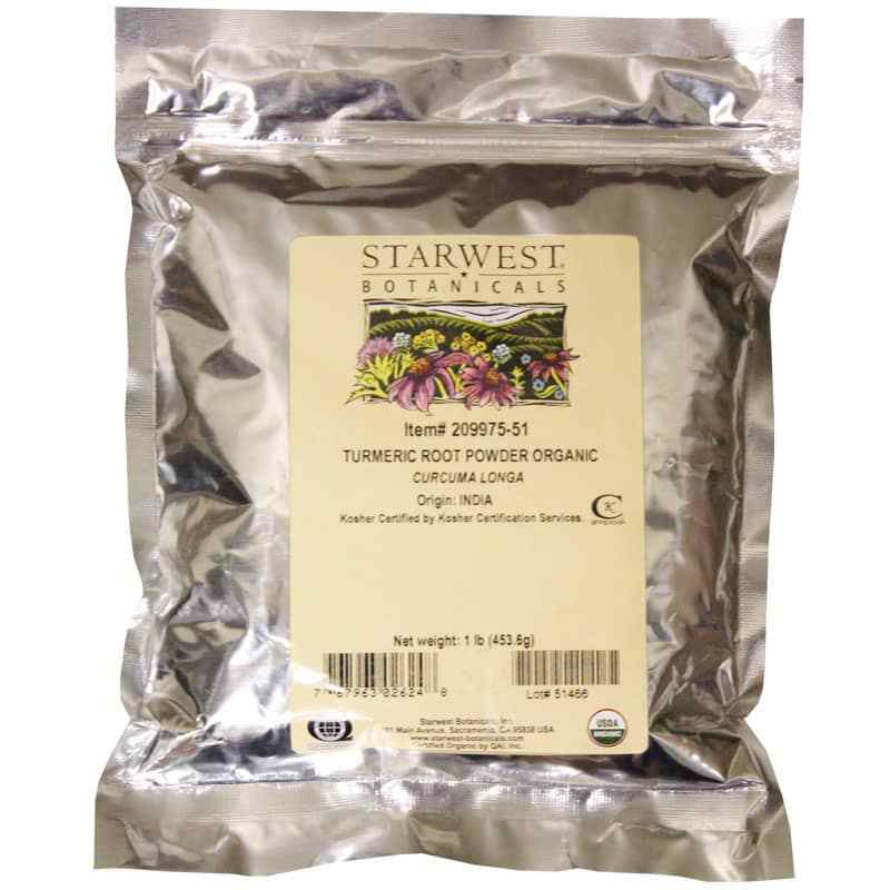 Starwest Botanicals Organic Turmeric Root Powder 1 Lbs