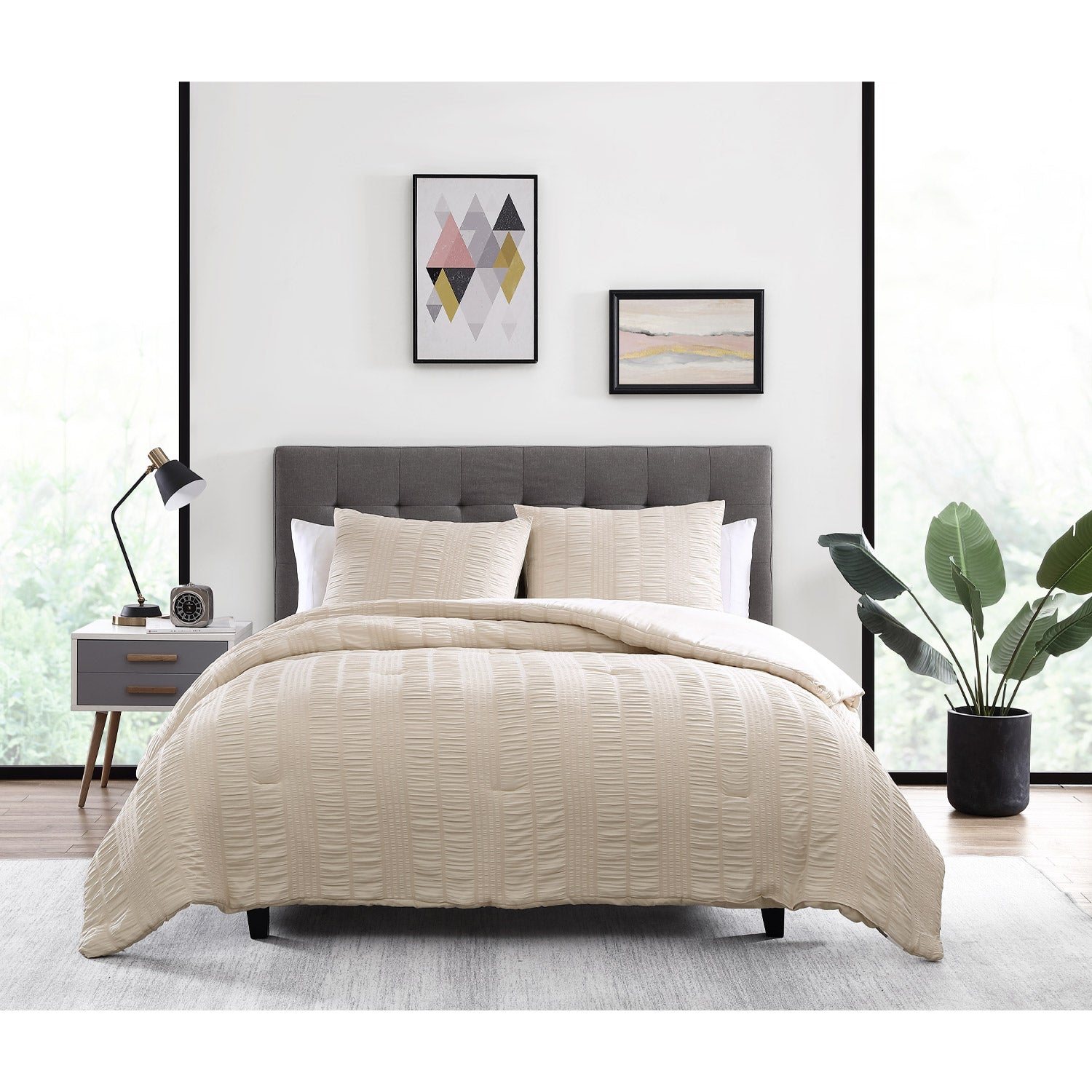 The Nesting Company Elm 3 Piece Comforter Set in Taupe
