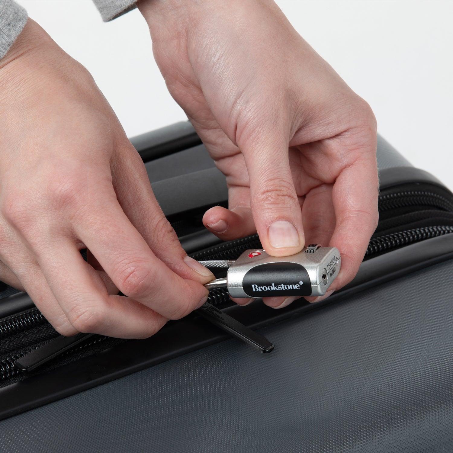 SUPPLY ACCESSORIES Brookstone Cable Lock - 2 Pack TSA-Approved 3-Digit Keyless Luggage Travel Lock in Silver