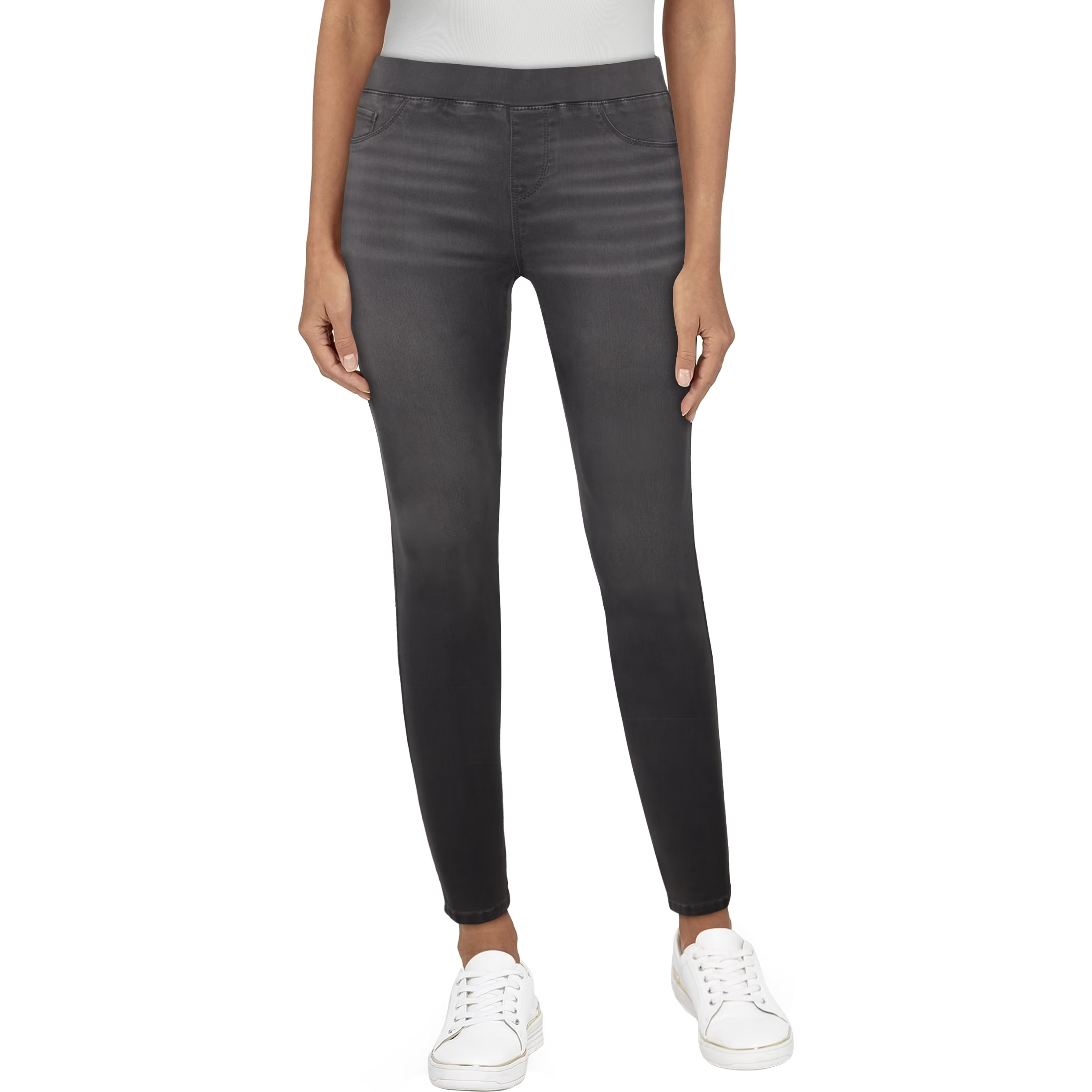 Natural Reflections Lucy Pull-On Denim Jeggings for Ladies - Gray Denim - M