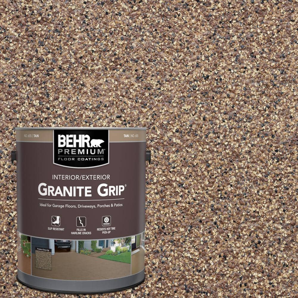 1 Gal. Tan Granite Grip Decorative Flat Interior/Exterior Concrete Floor Coating