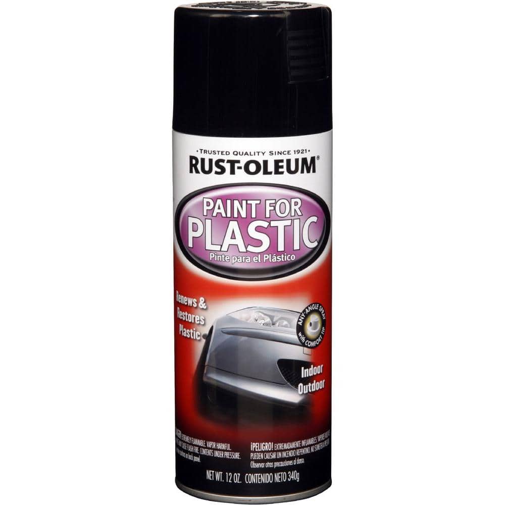 12 oz. Gloss Black Spray Paint for Plastic (6-Pack)