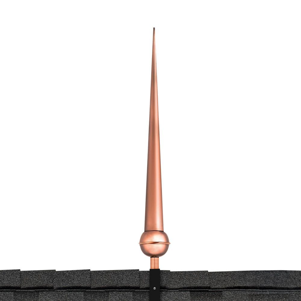28" Gawain Pure Copper Rooftop Finial with Roof Mount