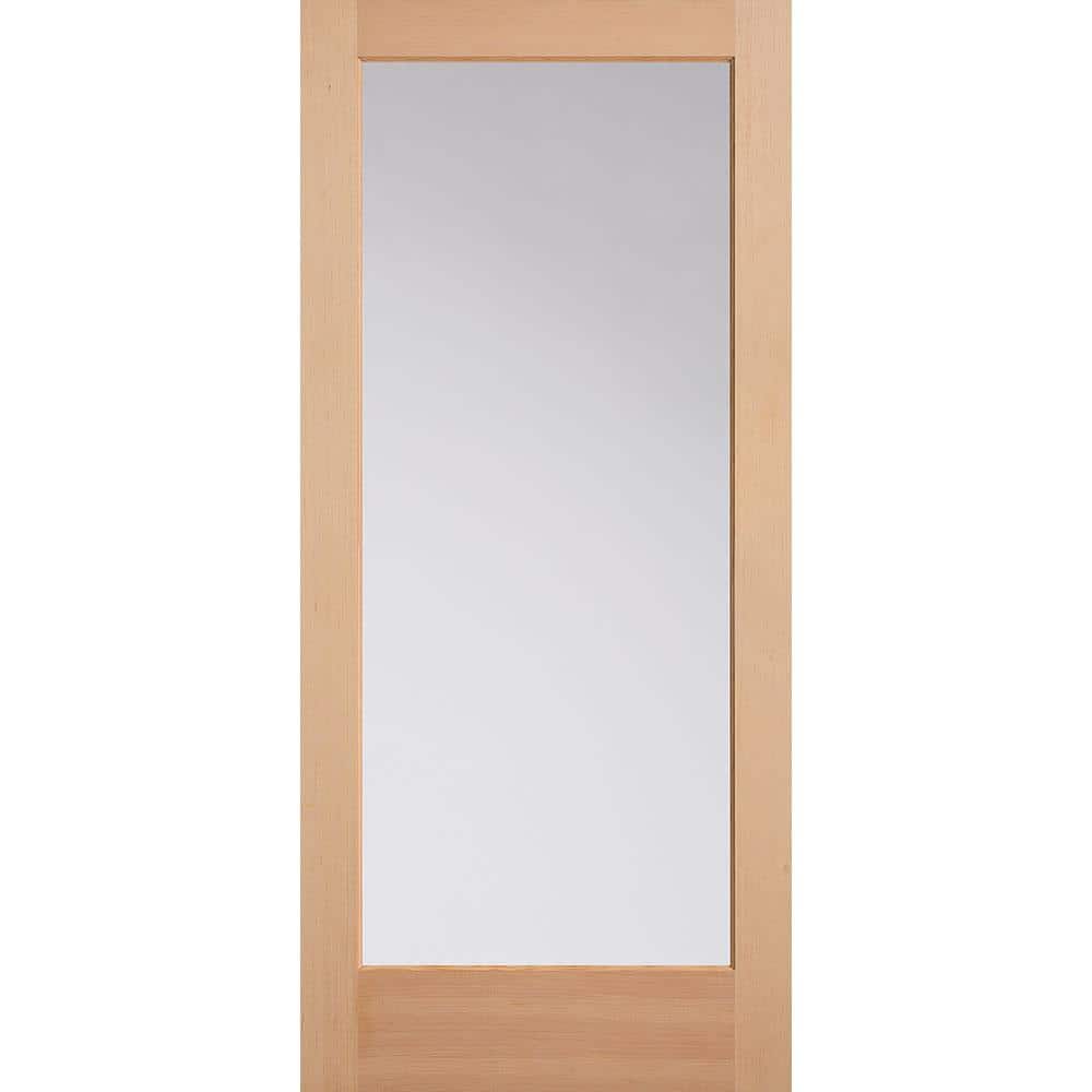 36 in. x 80 in. Full Lite Unfinished Fir Front Exterior Door Slab