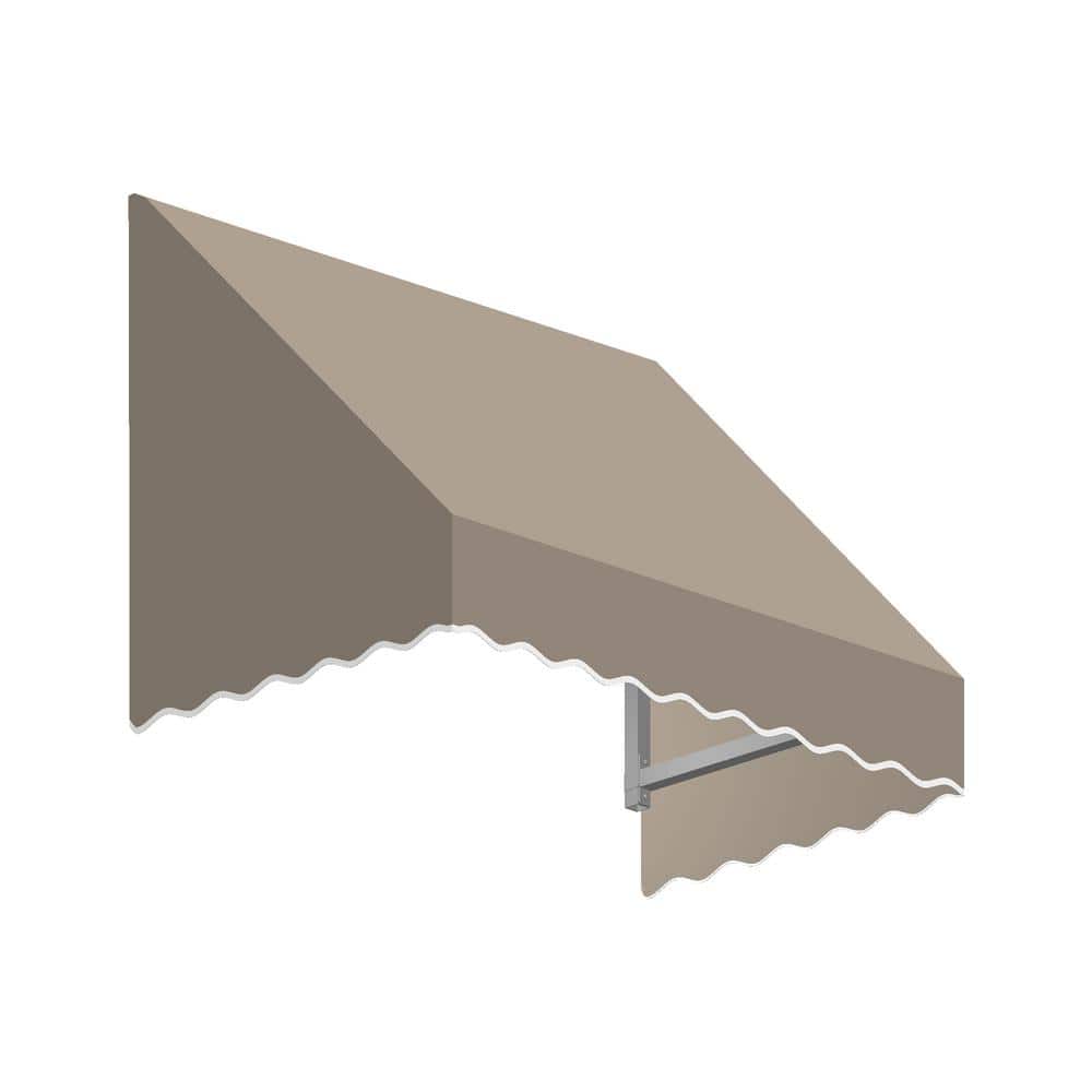 6.38 ft. San Francisco Fixed Awning 76.5 in. W x 24 in. H x 42 in. D Acrylic Fabric in Linen