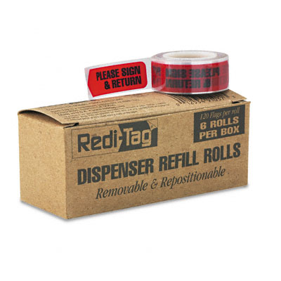 91037 Message Arrow Flag Refills Please Sign & Date Red Six Rolls of 120 Flags