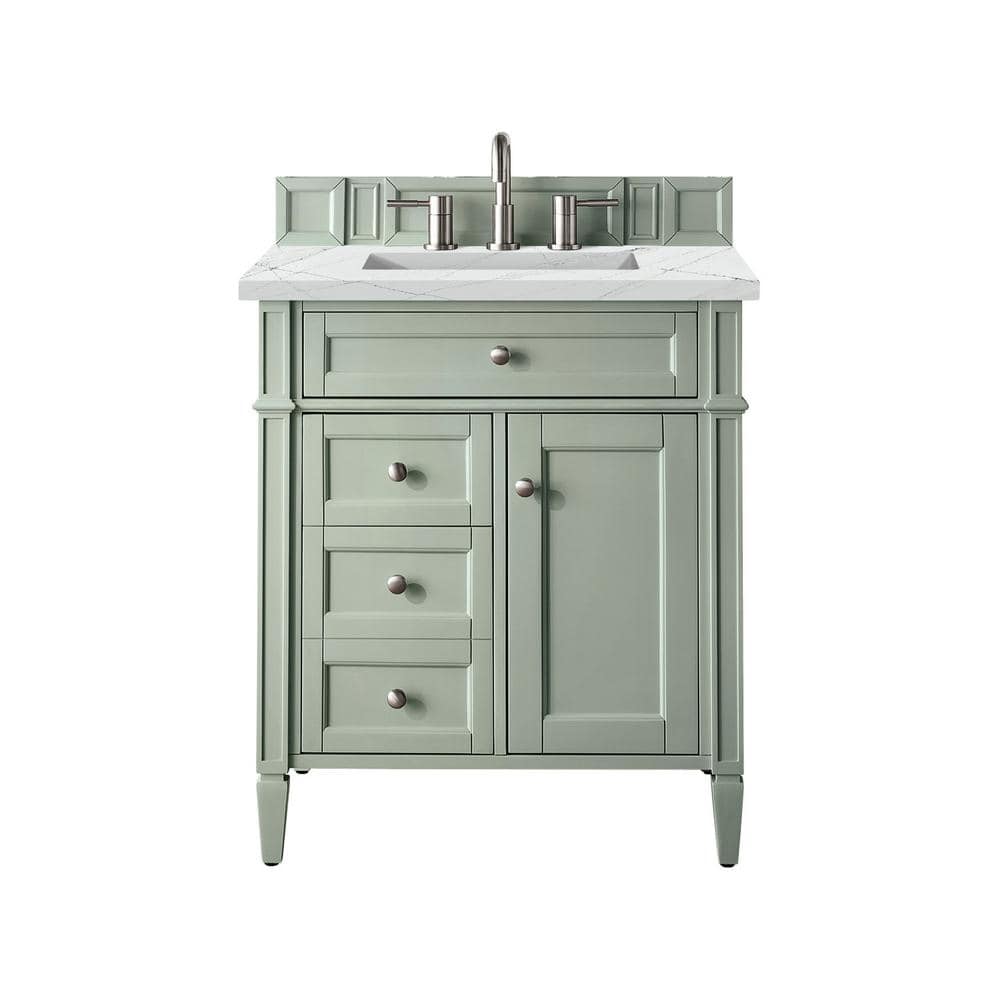 Brittany 30.0 in. W x 23.5 in. D x 34 in. H Bathroom Vanity in Sage Green with Ethereal Noctis Quartz Top