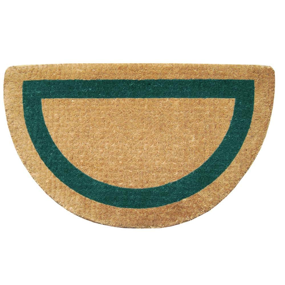 Heavy Duty Green 22 in. x 36 in. Coir Plain Single Picture Frame Indoor Outdoor Door Mat