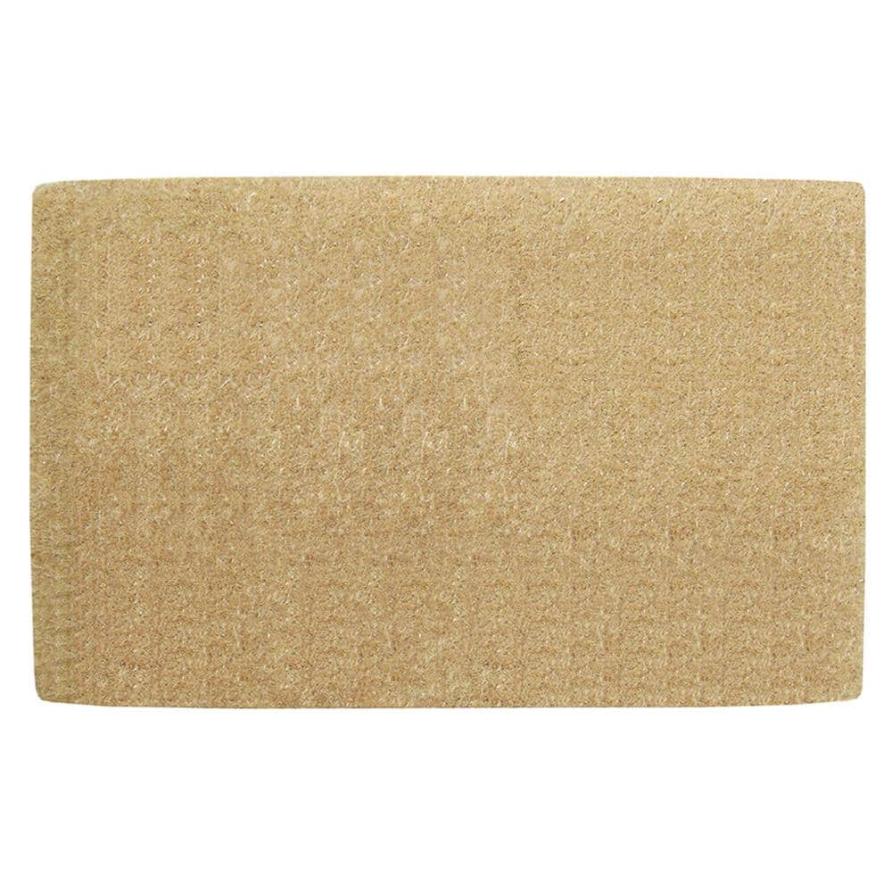 Heavy Duty No Border Brown 22 in. x 36 in. Coir Plain Indoor Outdoor Door Mat