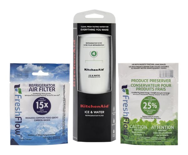 KitchenAid™ Refrigerator Water Fliter 4 - Kad4Rxd1 (Pack Of 1) + Freshflow™ Airfilter+ Freshflow Produce Preserver Refill in Multi-Pack, KAD4RXVR6