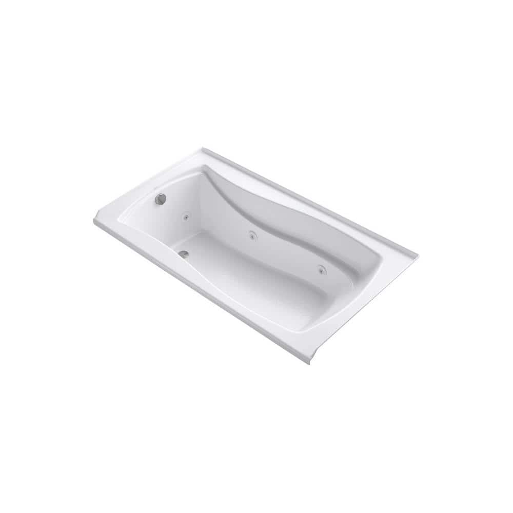 Mariposa 5.5 ft. Acrylic Hourglass Rectangular Drop-in Whirlpool Bathtub in White