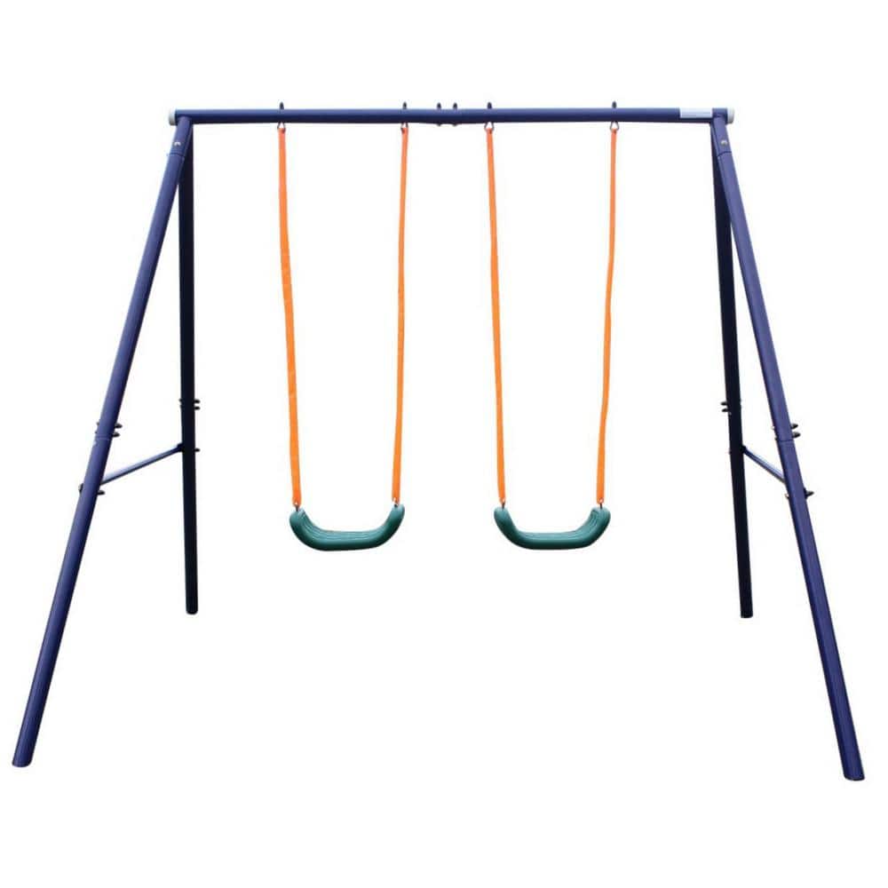 Metal Outdoor Swing Set with 2-Seat