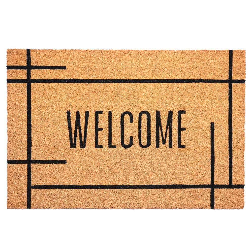 Modern Natural Welcome Doormat 24" x 36"